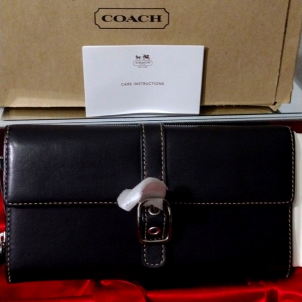 COACH Men's Leather 7.5" Long Carry Wallet 🧱 🛍️ Large COACH Collection🎁 NWT - Picture 2 of 5